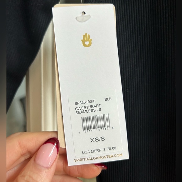 NWT Spiritual Gangster Sweatheart Seamless LongskeeveCrop Top - XS/S - Picture 5 of 6
